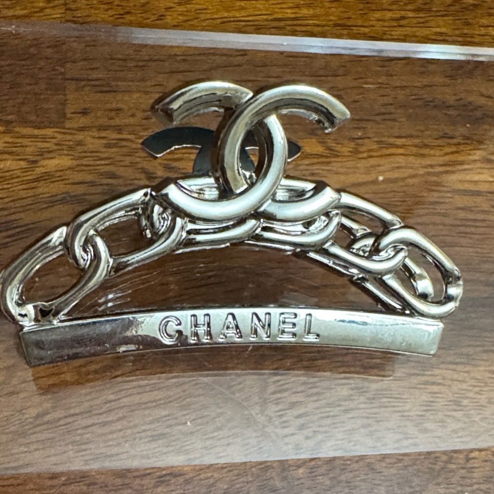 Chanel silver hair clip